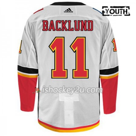 Børn NHL Calgary Flames Trøje MIKAEL BACKLUND 11 Adidas Hvid Authentic